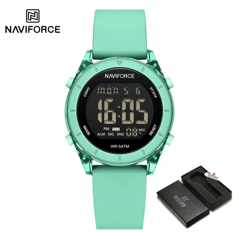 Women's digital sport watch with silicone strap, featuring a sleek display and modern design from Urban Fashion & Streetwear by Craftklart.