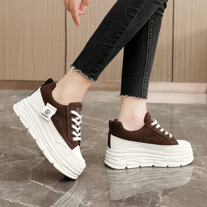 Women's Chunky Lace-up Soft-sole Casual Sneakers - Premium Shoes from Craftklart Dropship - Just $18! Shop now at Craftklart.store