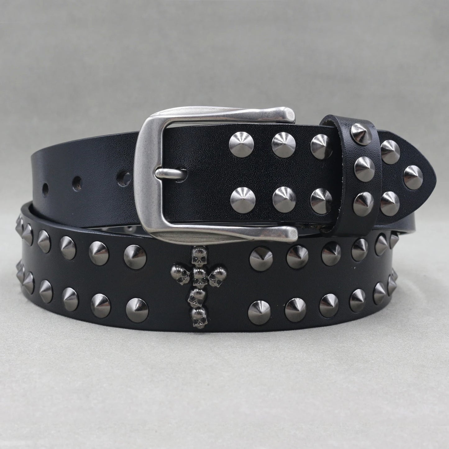 Genuine Leather Cowskin Punk Rivet Jeans Belts - Premium Belts from Craftklart Dropship - Just $22.66! Shop now at Craftklart.store