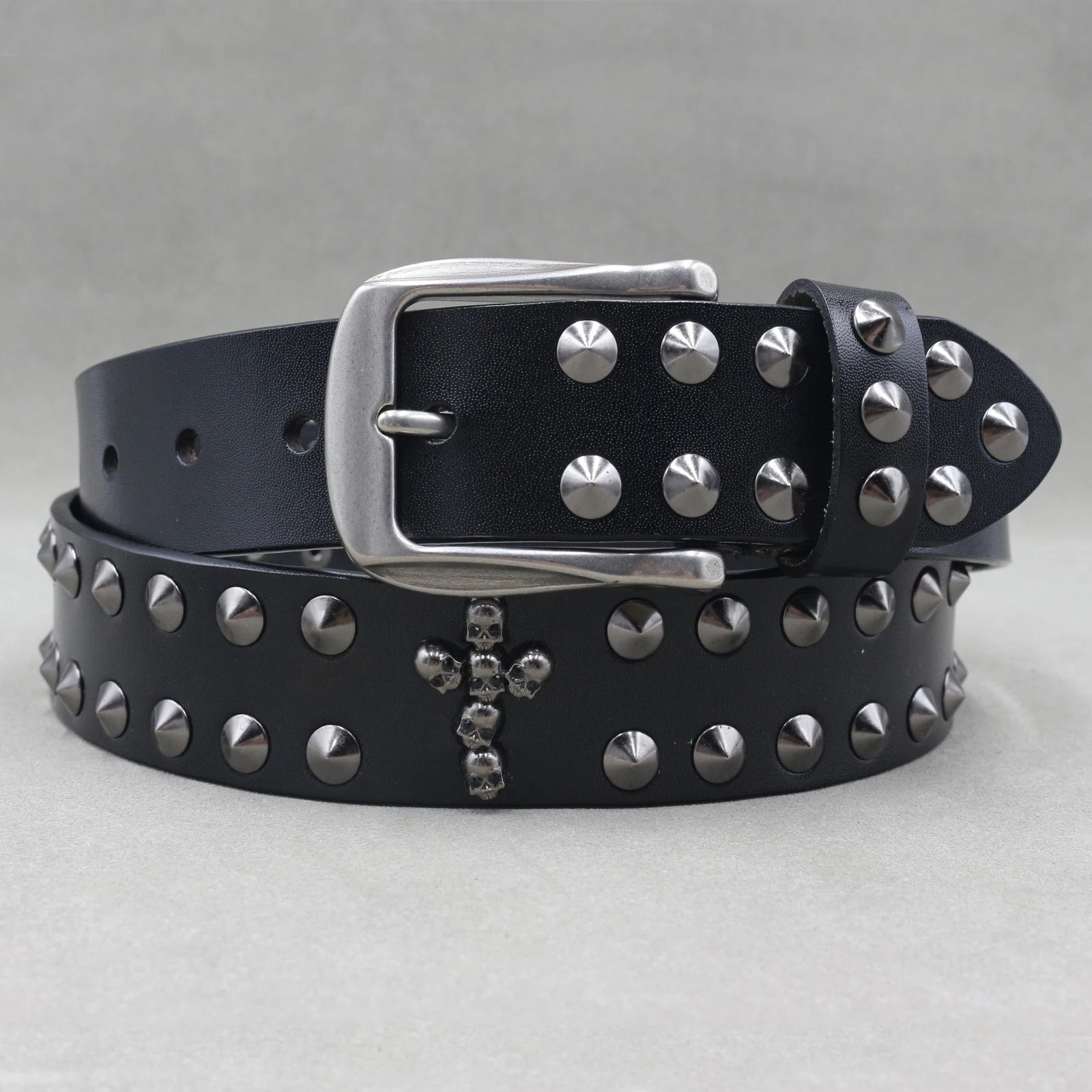 Genuine Leather Cowskin Punk Rivet Jeans Belts - Premium Belts from Craftklart Dropship - Just $22.66! Shop now at Craftklart.store