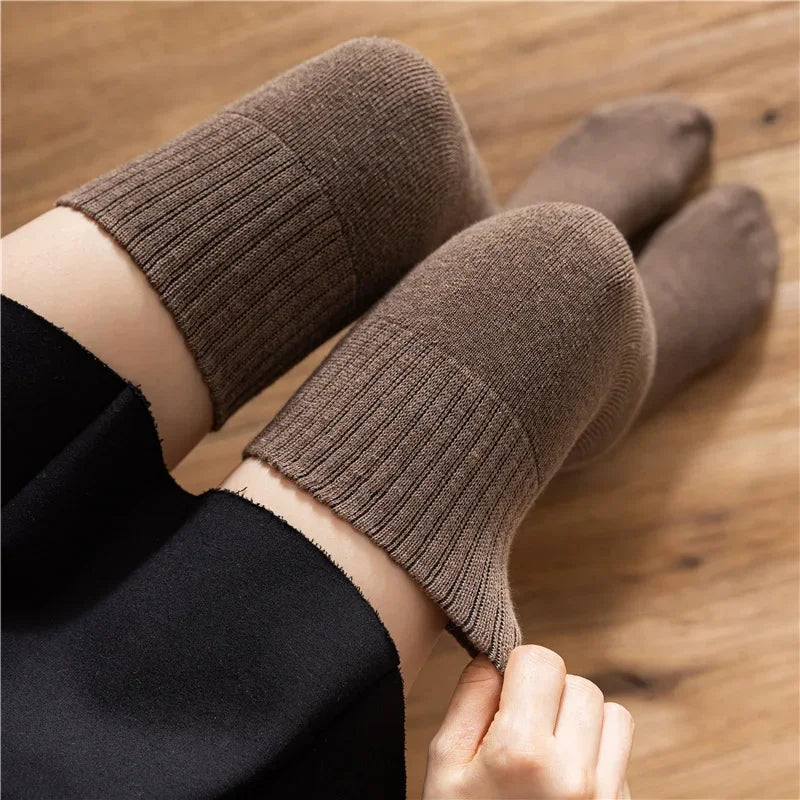 Terry Over-the-knee Socks for Women in Winter Plus Velvet and Thickened Warm Stockings Knee-protecting Thigh-high Socks - Craftklart.store
