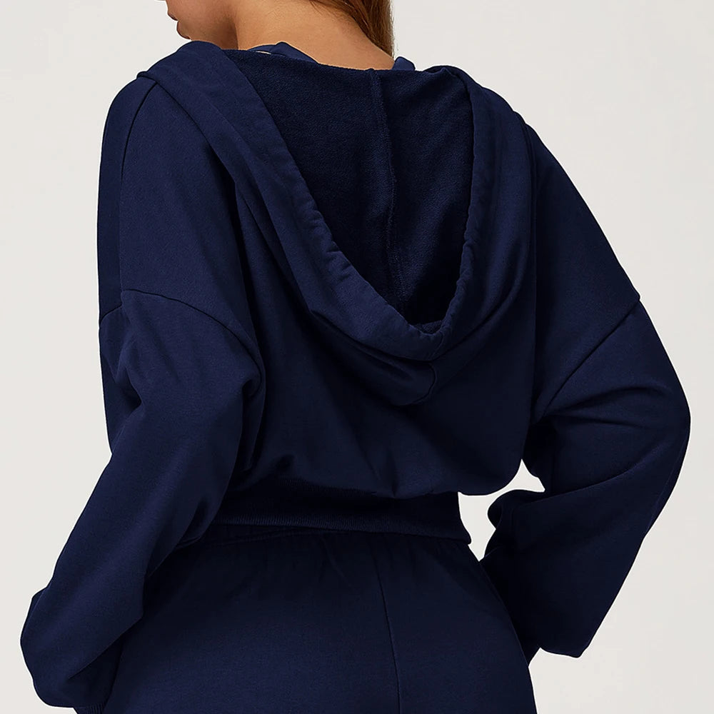 Winter Yoga Long Sleeved Women's Hooded Sweatshirt