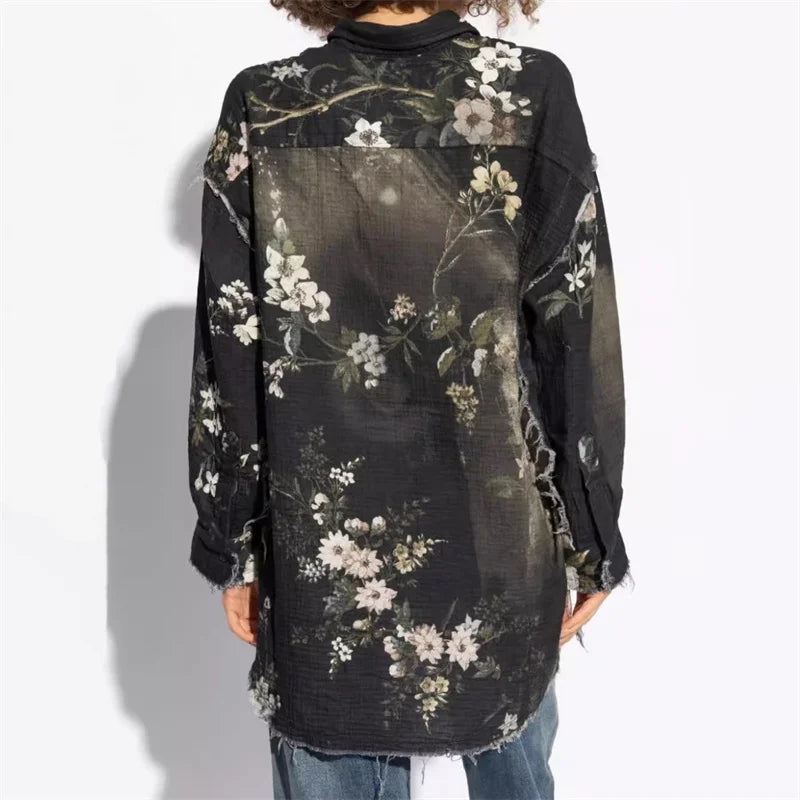 Women's Korean Printed Couple's Loose Long Sleeve Top - Premium Shirt from Craftklart Dropship - Just $85.99! Shop now at Craftklart.store