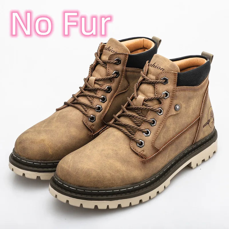 High-Top Leather Men's Walking Boots - Craftklart.store