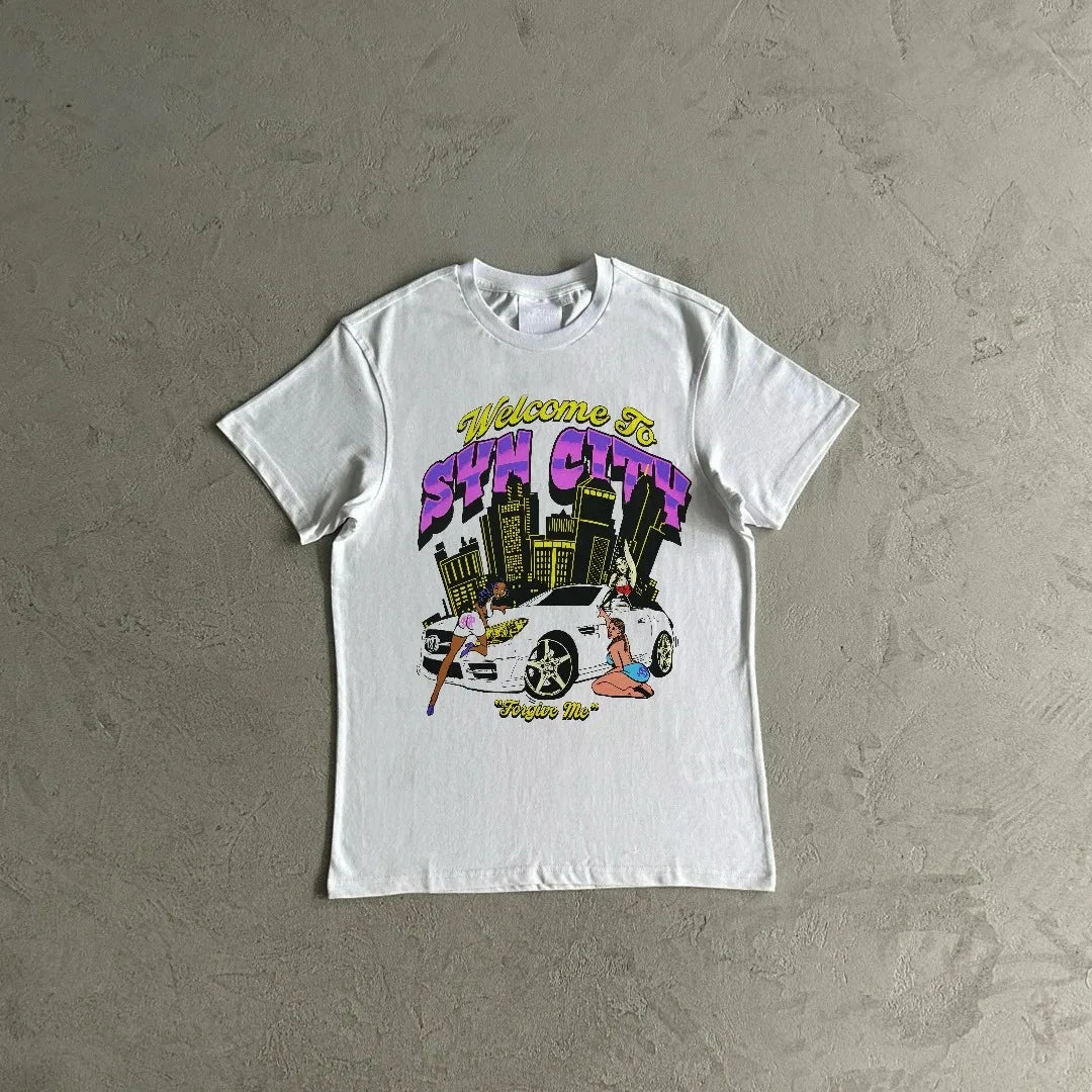 Urban Cotton Short-sleeved T-shirt Breathable Hip-hop Rap Street Clothes