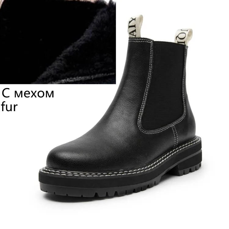 Women's Thick Soled Chelsea Boots Genuine Leather - Premium Boots from Craftklart Dropship - Just $46.55! Shop now at Craftklart.store