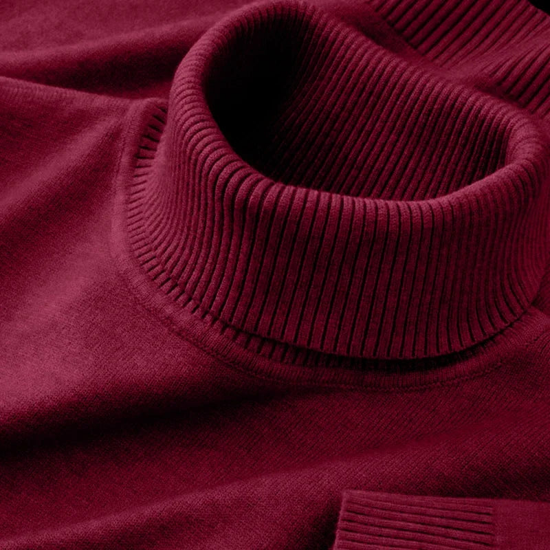 2026 New Mens Knitted Sweaters Solid Color Turtleneck Breathable Pullovers Warm Outdoor Basic Streetwear autumn Business Tops