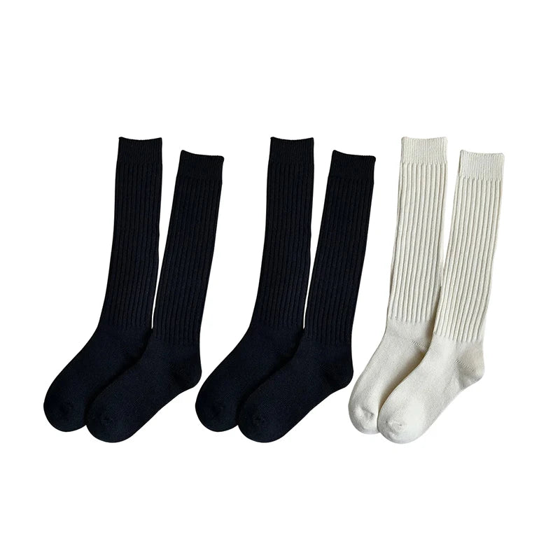 Thickened Coffee Colored Stacked Socks