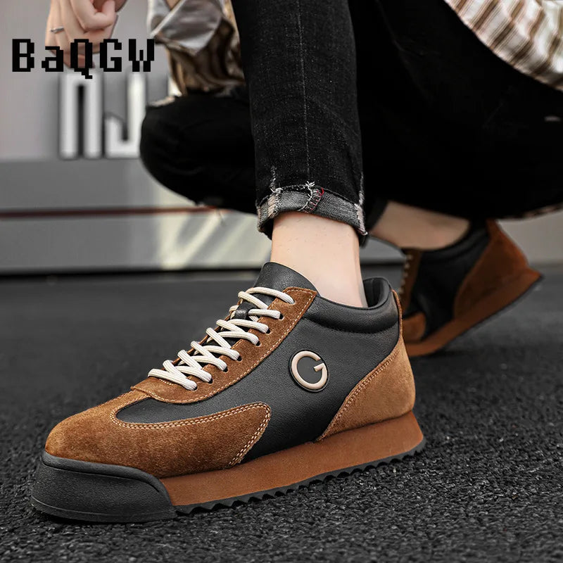 Men  Leather Casual  Board Shoes - Premium sneakers from Craftklart Dropship - Just $28.68! Shop now at Craftklart.store