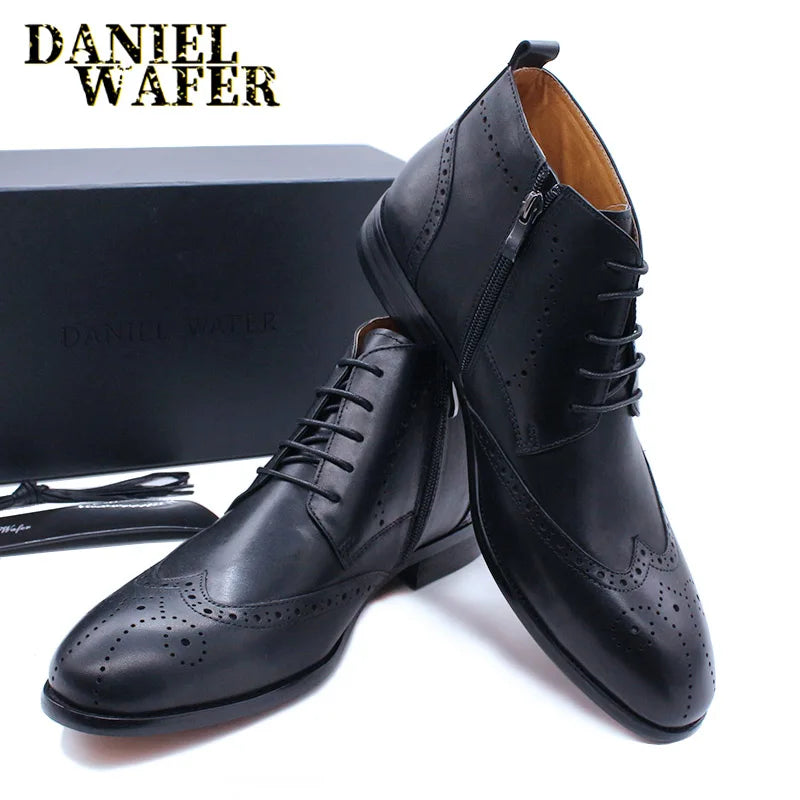 Men's Genuine Handmade Leather Ankle Boots