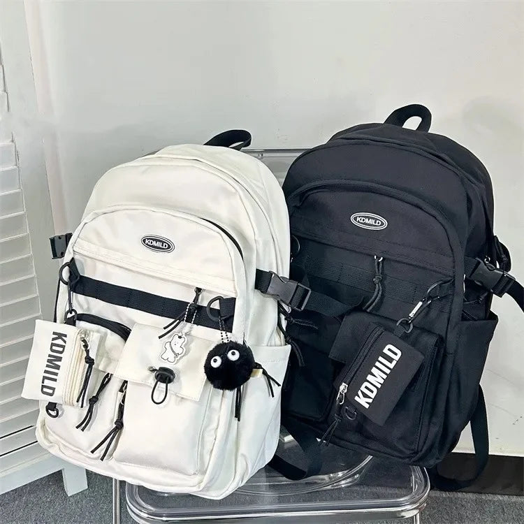 Korean Retro Workwear Large Capacity Dual Shoulder Bag