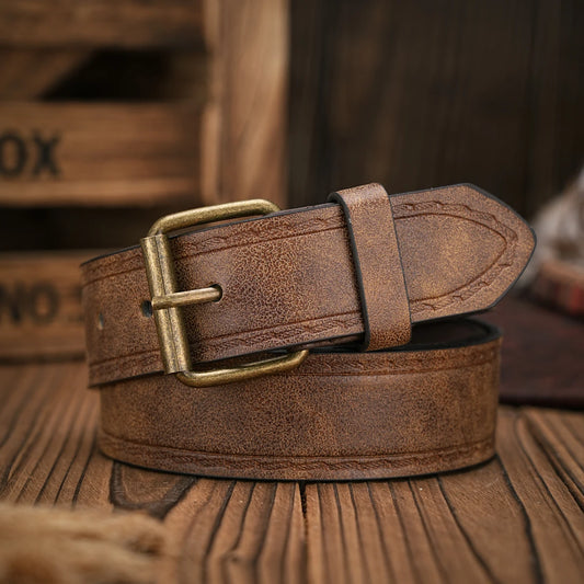 Urban Daywear Unisex Metal Buckle PU Leather Belt