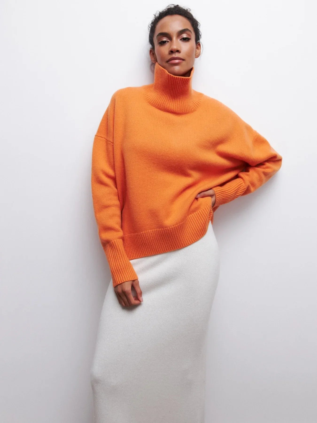 Women's Urban Styled Oversized Elegant Thick Knitted Pullover - Craftklart.store