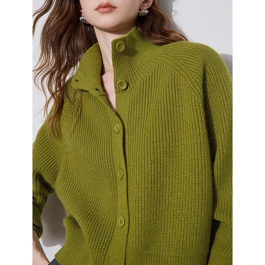Women Knitted New Turtleneck Single Breasted Sweater
