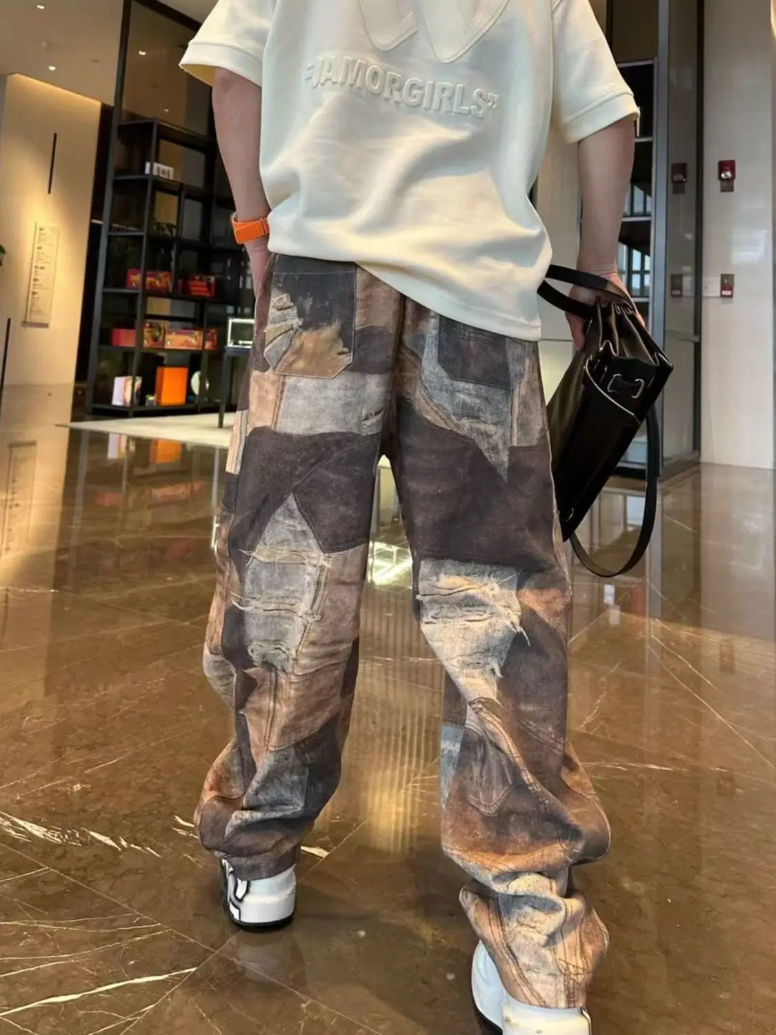 2025 New Retro Color Block Oversize Niche Old Loose Tapered Casual Pants - Craftklart.store