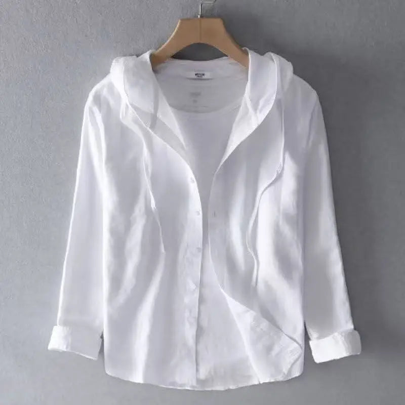 2025  Men's Hooded Linen Shirt - Premium Shirt & Tops from Craftklart Dropship - Just $20! Shop now at Craftklart.store