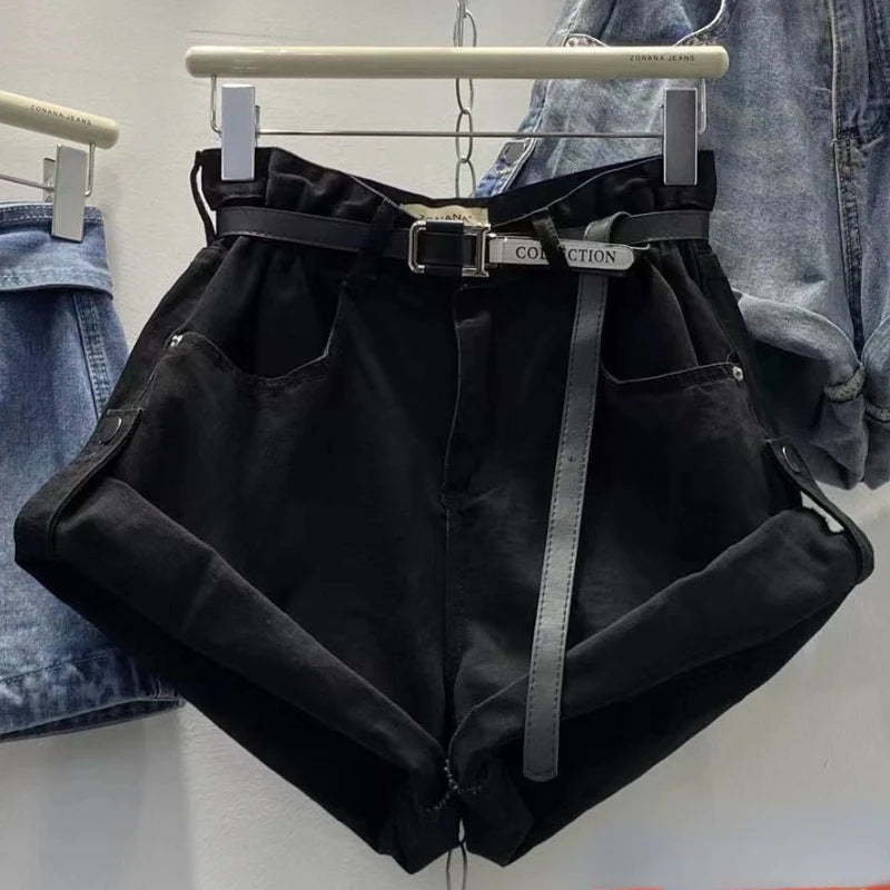 Women Wide Leg Baggy Casual Streetwear Denim Shorts