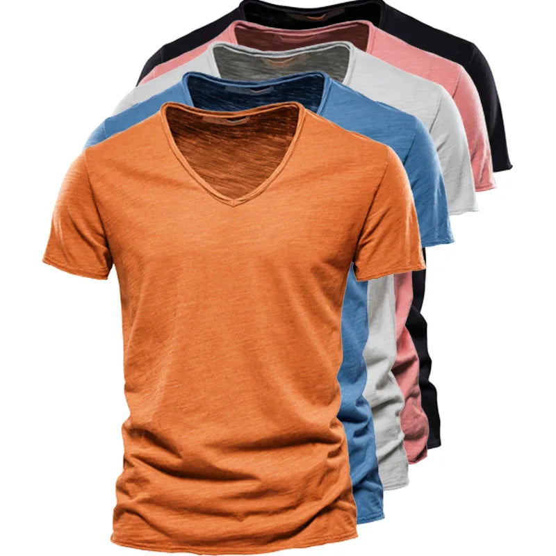 8XL - 100% Cotton V-neck Men T-shirt - Premium T-Shirt from Craftklart Dropship - Just $10.28! Shop now at Craftklart.store