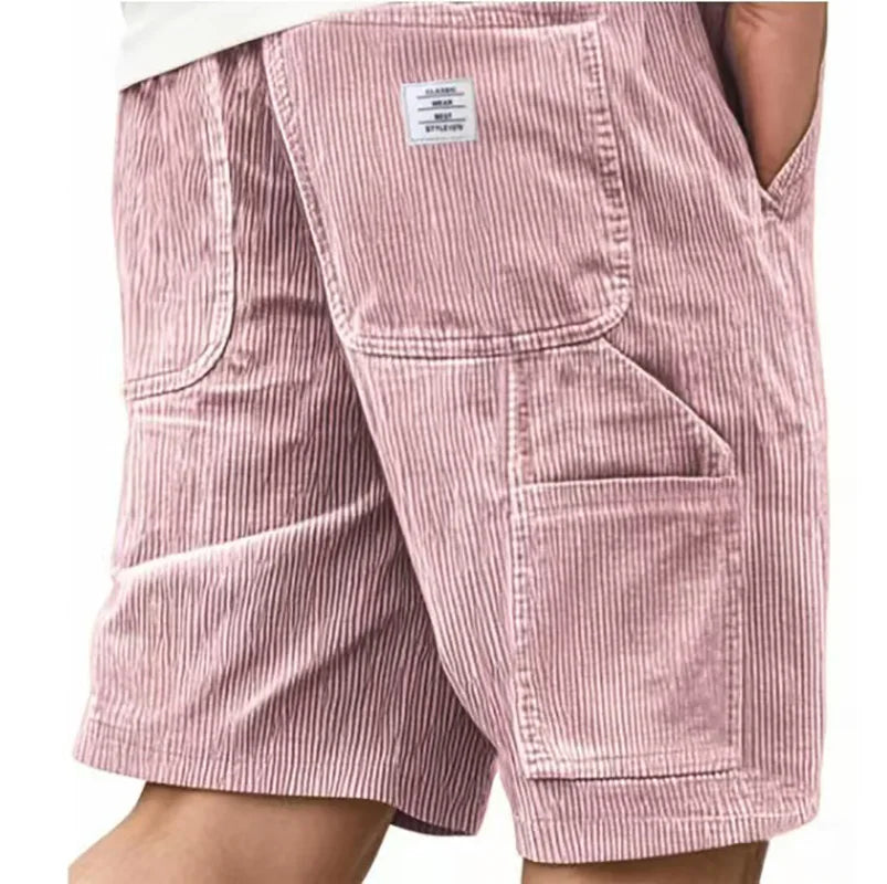 Striped Loose-Fit Drawstring Shorts