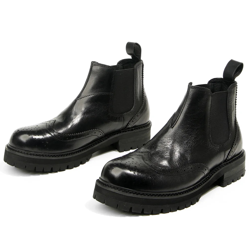 Men's Round Toe Genuine Leather Boots - Premium Boots from Craftklart.store - Just $98.98! Shop now at Craftklart.store