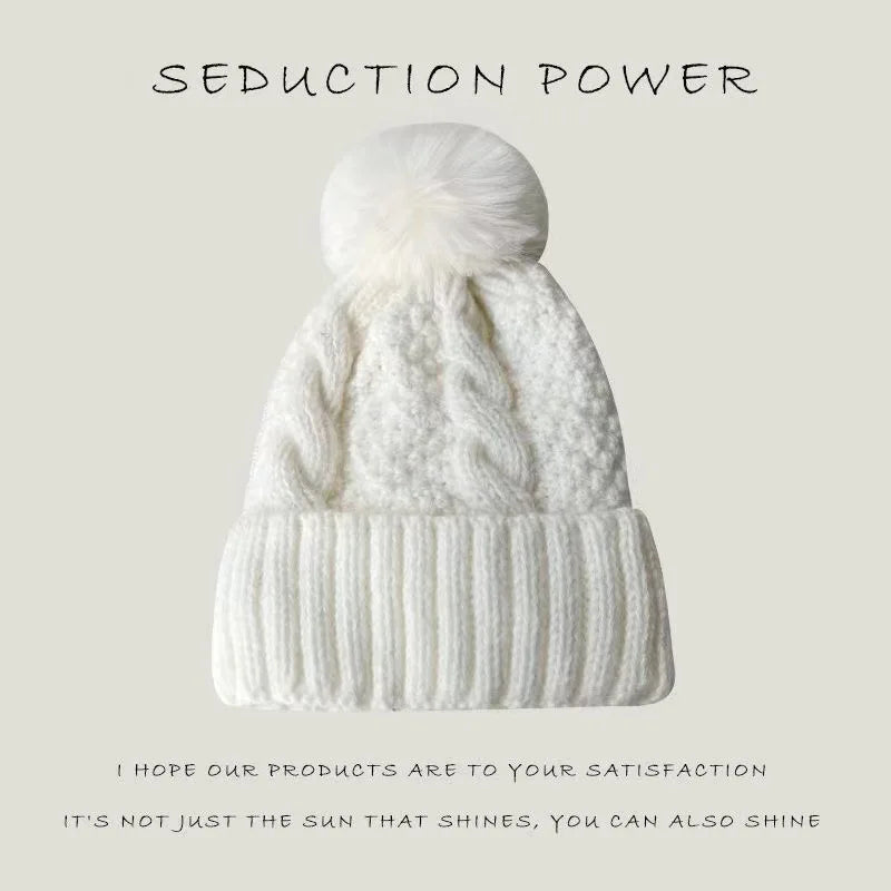 Women's Urban Knitted Fur Pompom Winter Hat - Craftklart.store