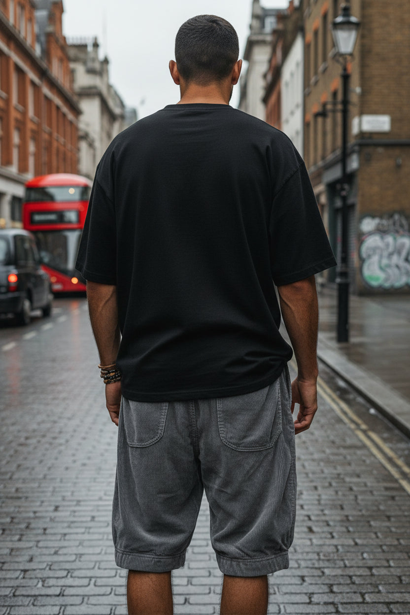 Textured Corduroy Casual Shorts