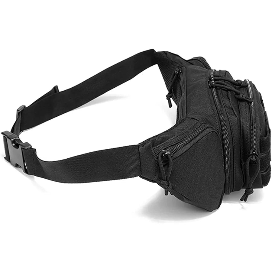 Nylon minimal utility waist bag with adjustable strap, streetwear style, by Urban Fashion & Streetwear, suitable for casual wear.