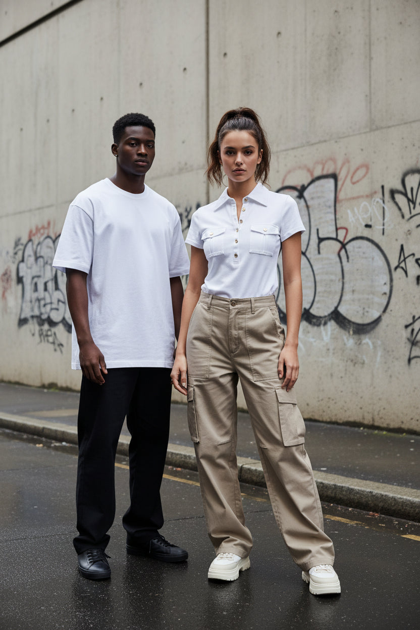 Y2K Polo Crop Tee – Gothic Streetwear