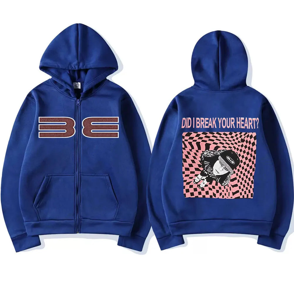 Hit Me Hard and Soft DID I Break YOUR HEART? Zipper Hoodies