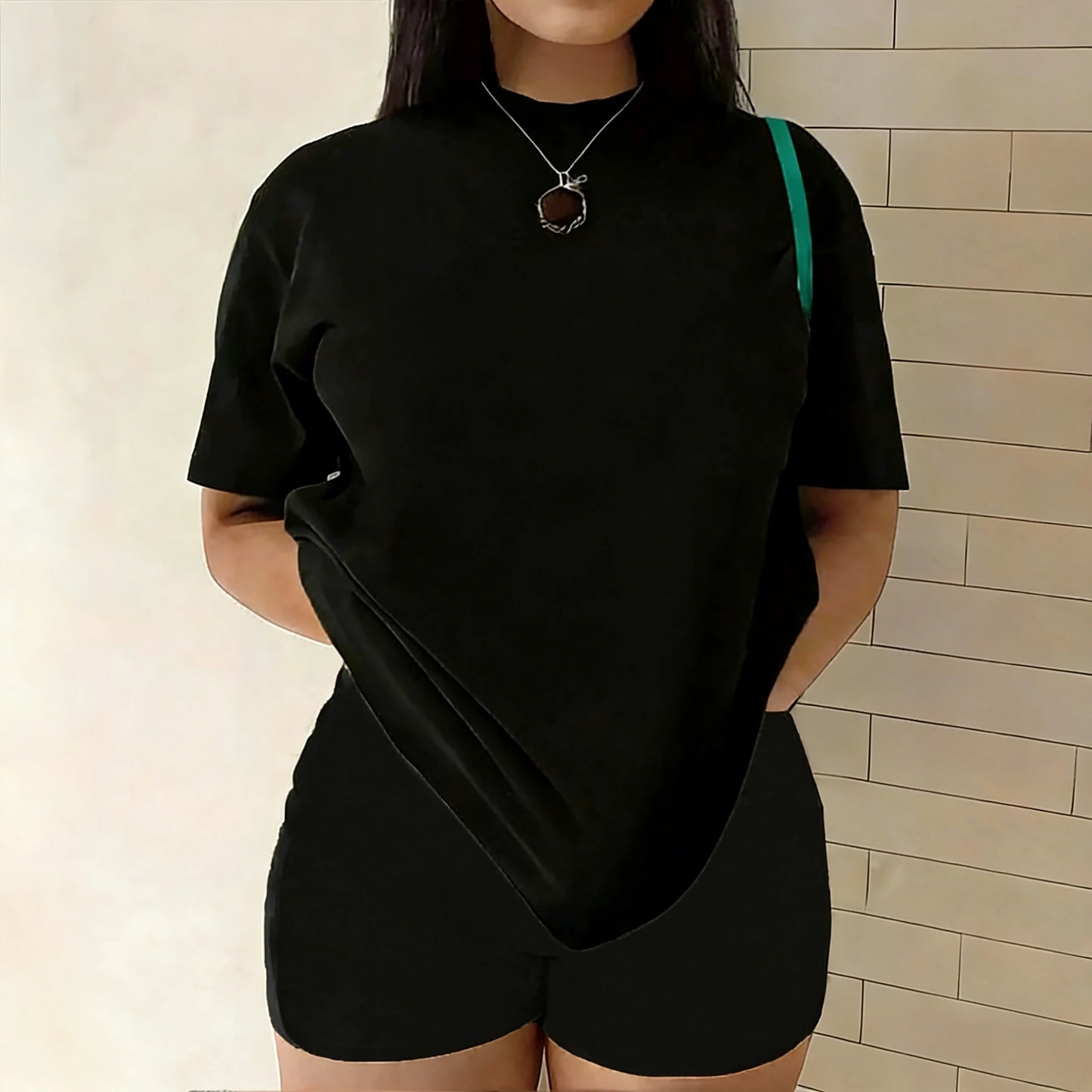 Oversized Cotton Tee — Solid Colour
