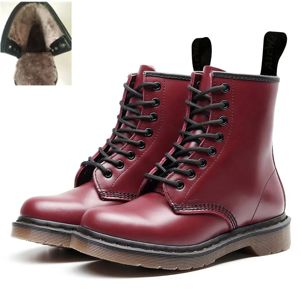 Urban Air Genuine Leather Lace Up Winter Boots - Craftklart.store