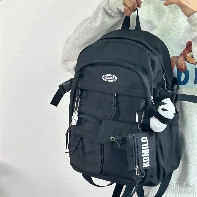 Korean Retro Workwear Large Capacity Dual Shoulder Bag