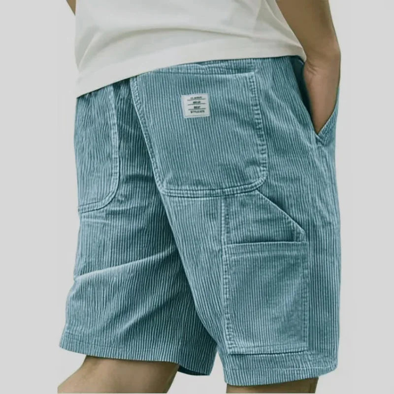Striped Loose-Fit Drawstring Shorts