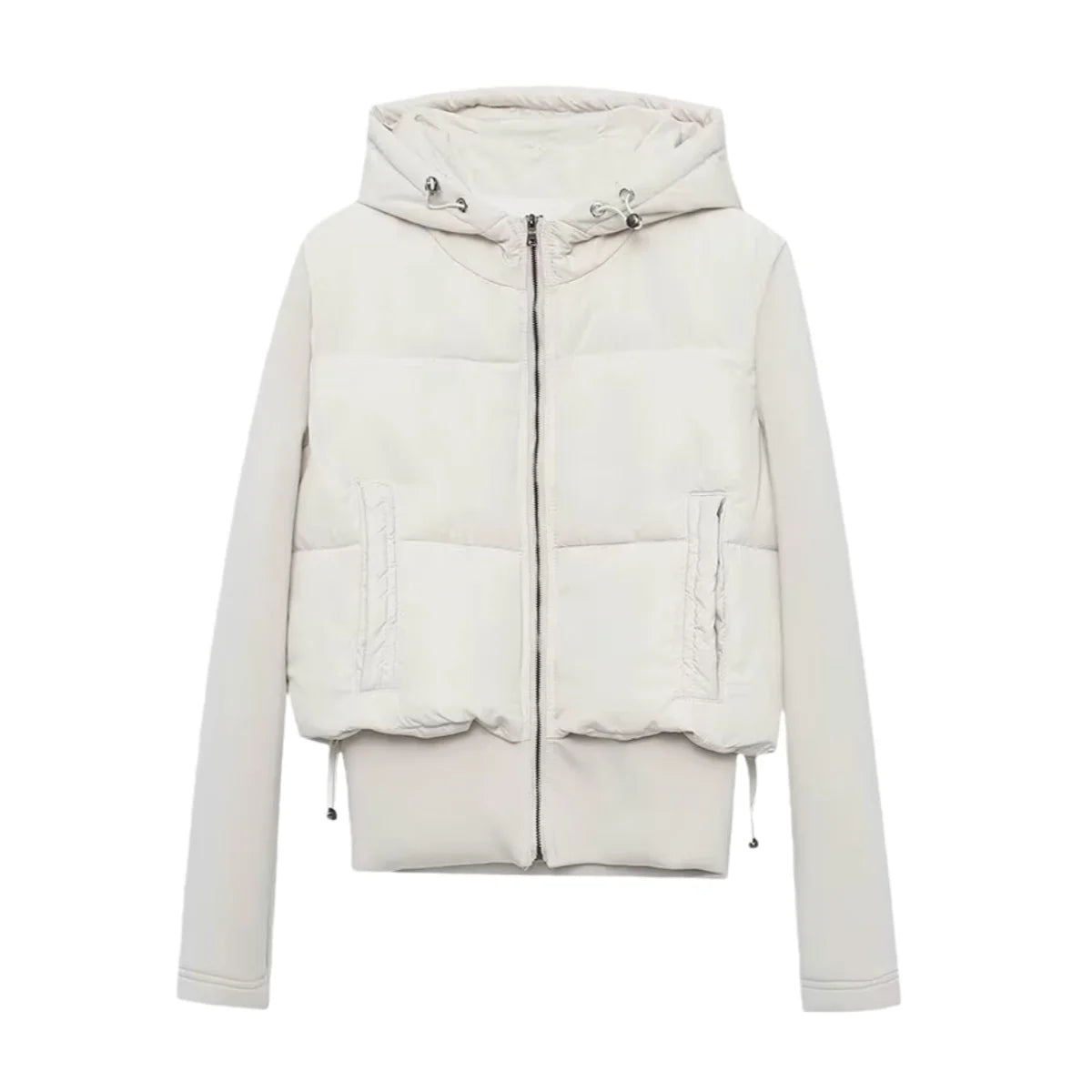 Craftklart Slim Fit Hooded Puffer Coat for women, stylish streetwear outerwear with a snug hood and sleek puffer design.