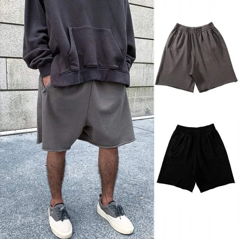 Craftklart men's cotton drawstring shorts with a loose fit, perfect for streetwear and casual summer wear.