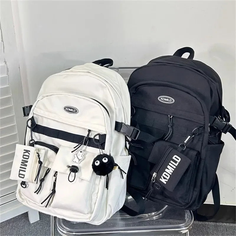 Korean Retro Workwear Large Capacity Dual Shoulder Bag