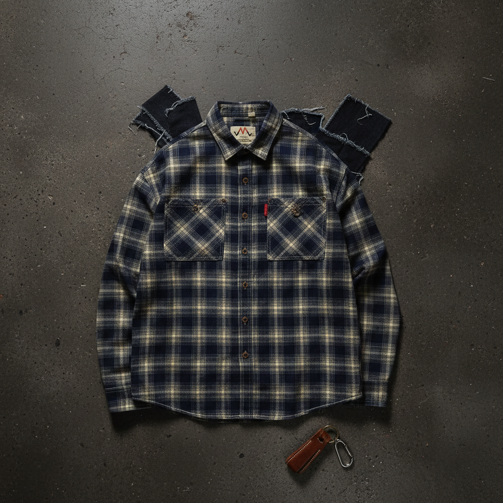 100% Cotton Retro Plaid Shirt Men's Loose Casual Long Sleeve Shirt