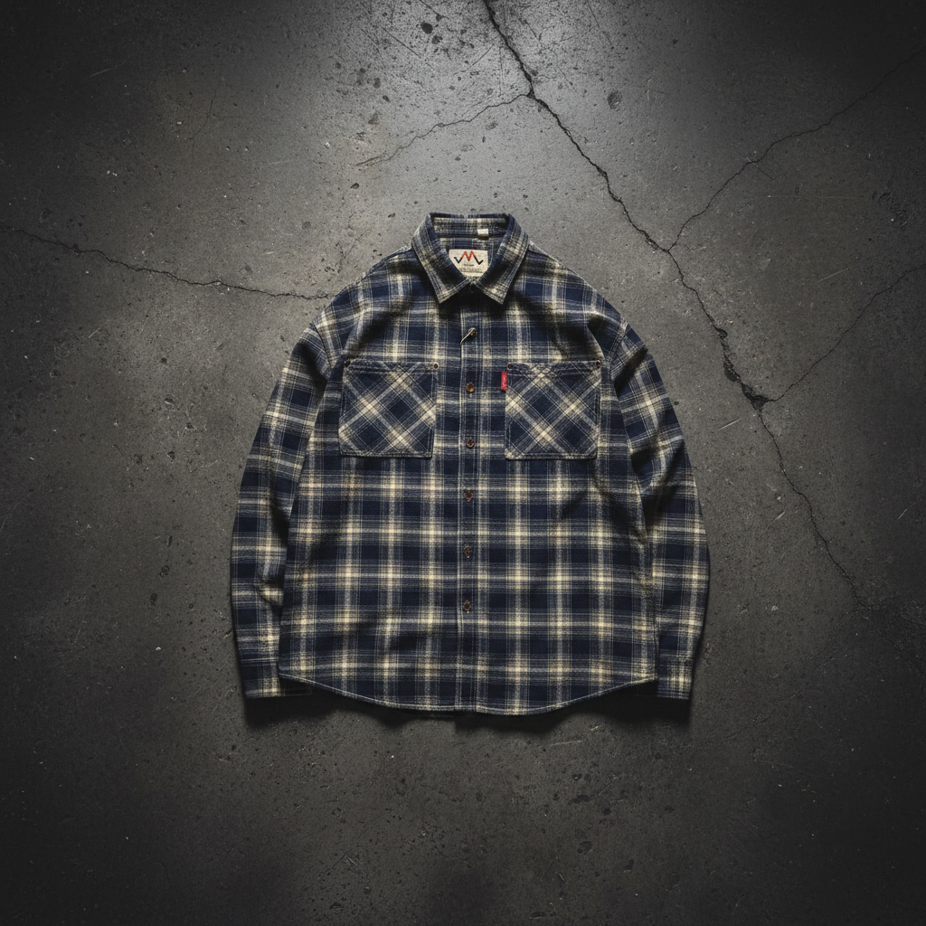100% Cotton Retro Plaid Shirt Men's Loose Casual Long Sleeve Shirt