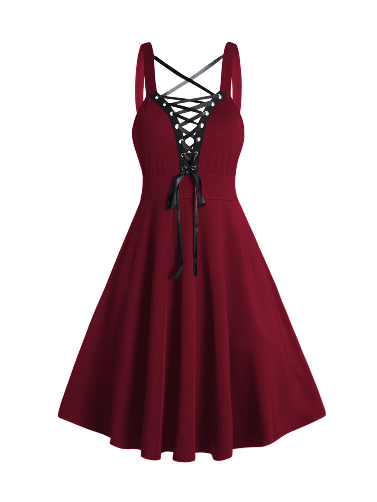 Solid Color Open Front Crop Jacket and Lace Up Buckle Strap Crisscross Dress