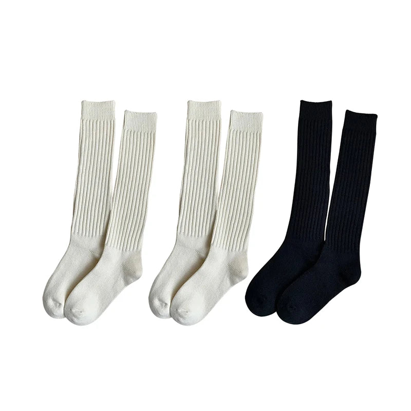Thickened Coffee Colored Stacked Socks