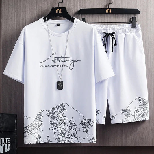 Men's Casual Summer T & Shorts Two-piece Set - Premium Set from Craftklart Dropship - Just $14.18! Shop now at Craftklart.store