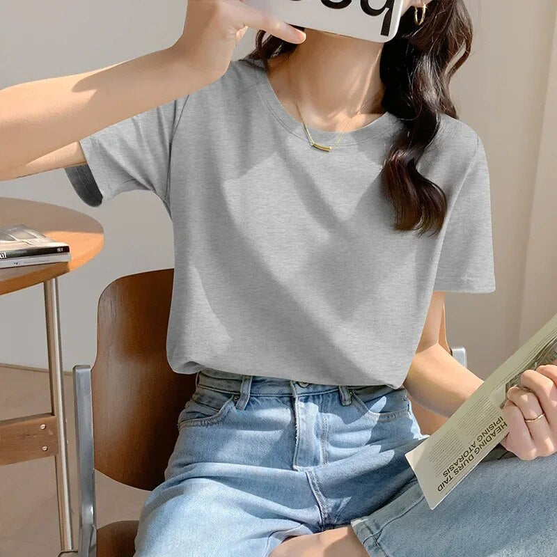 Women's 2024 Summer Cotton Loose T-shirt - Premium T-shirt from Craftklart Dropship - Just $8.90! Shop now at Craftklart.store