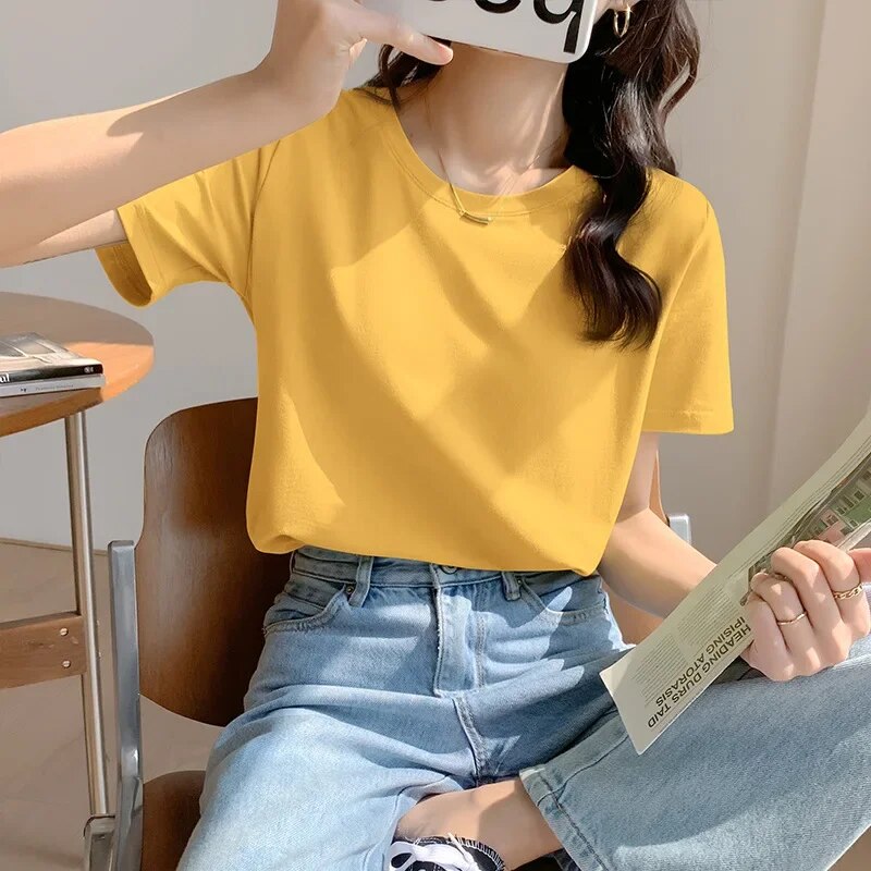 Women's 2024 Summer Cotton Loose T-shirt - Premium T-shirt from Craftklart Dropship - Just $8.90! Shop now at Craftklart.store