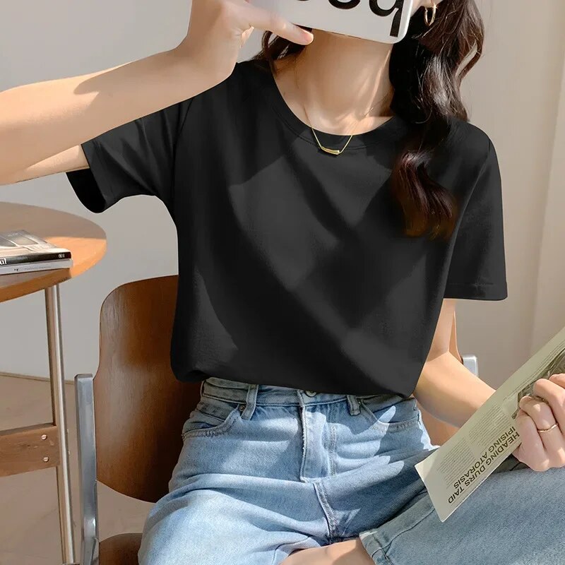 Women's 2024 Summer Cotton Loose T-shirt - Premium T-shirt from Craftklart Dropship - Just $8.90! Shop now at Craftklart.store