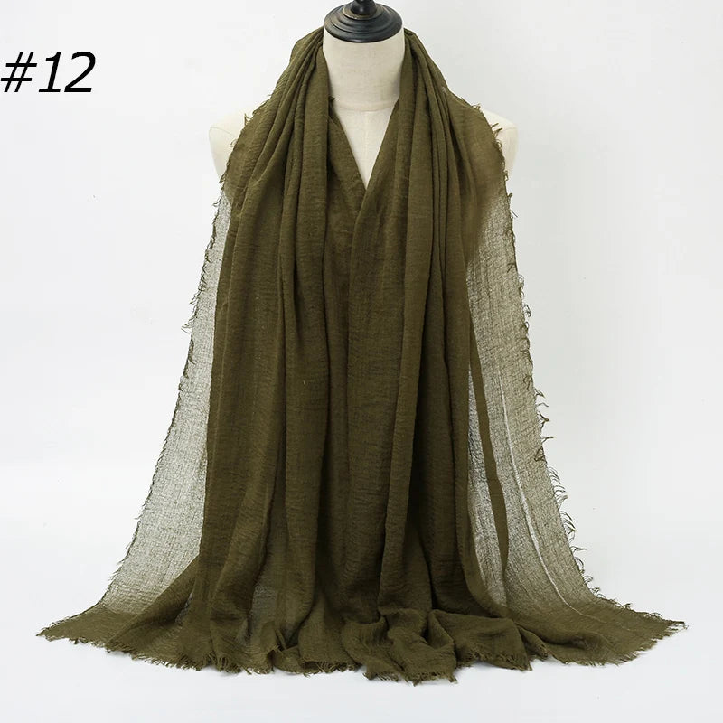 Women's Hot Crinkle Cotton Hijab Scarf