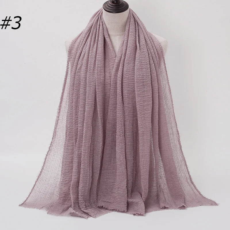 Women's Hot Crinkle Cotton Hijab Scarf