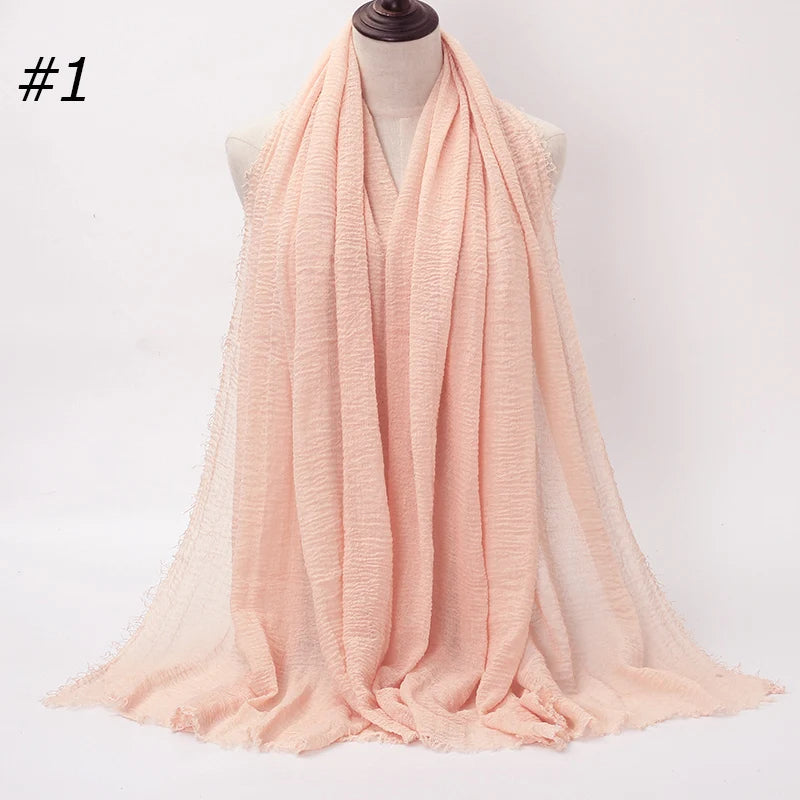 Women's Hot Crinkle Cotton Hijab Scarf