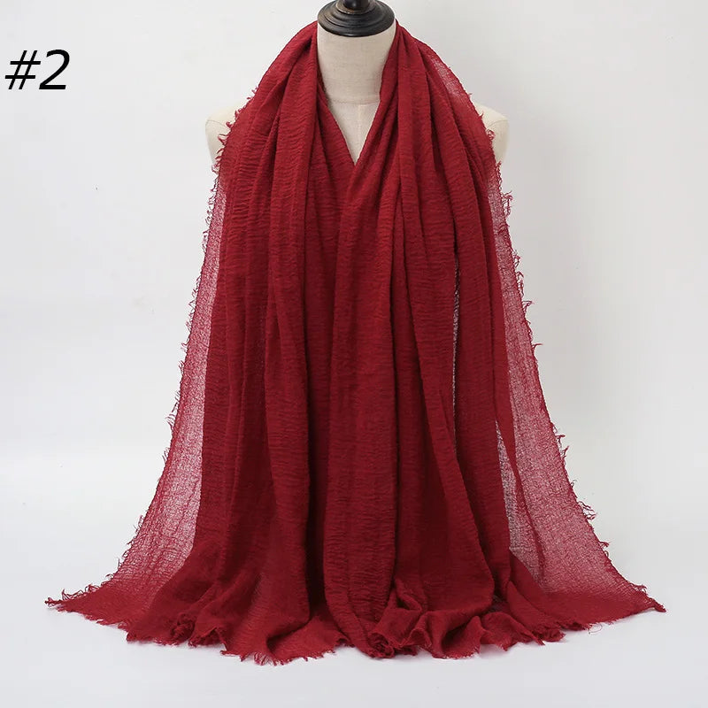 Women's Hot Crinkle Cotton Hijab Scarf