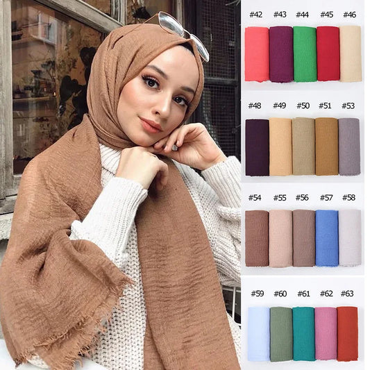 Women's Hot Crinkle Cotton Hijab Scarf