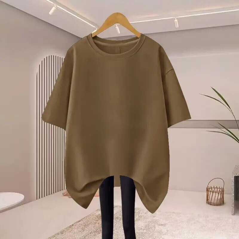 Women's Loose Pure Cotton Summer T-shirt - Premium T-shirt from Craftklart Dropship - Just $13.69! Shop now at Craftklart.store
